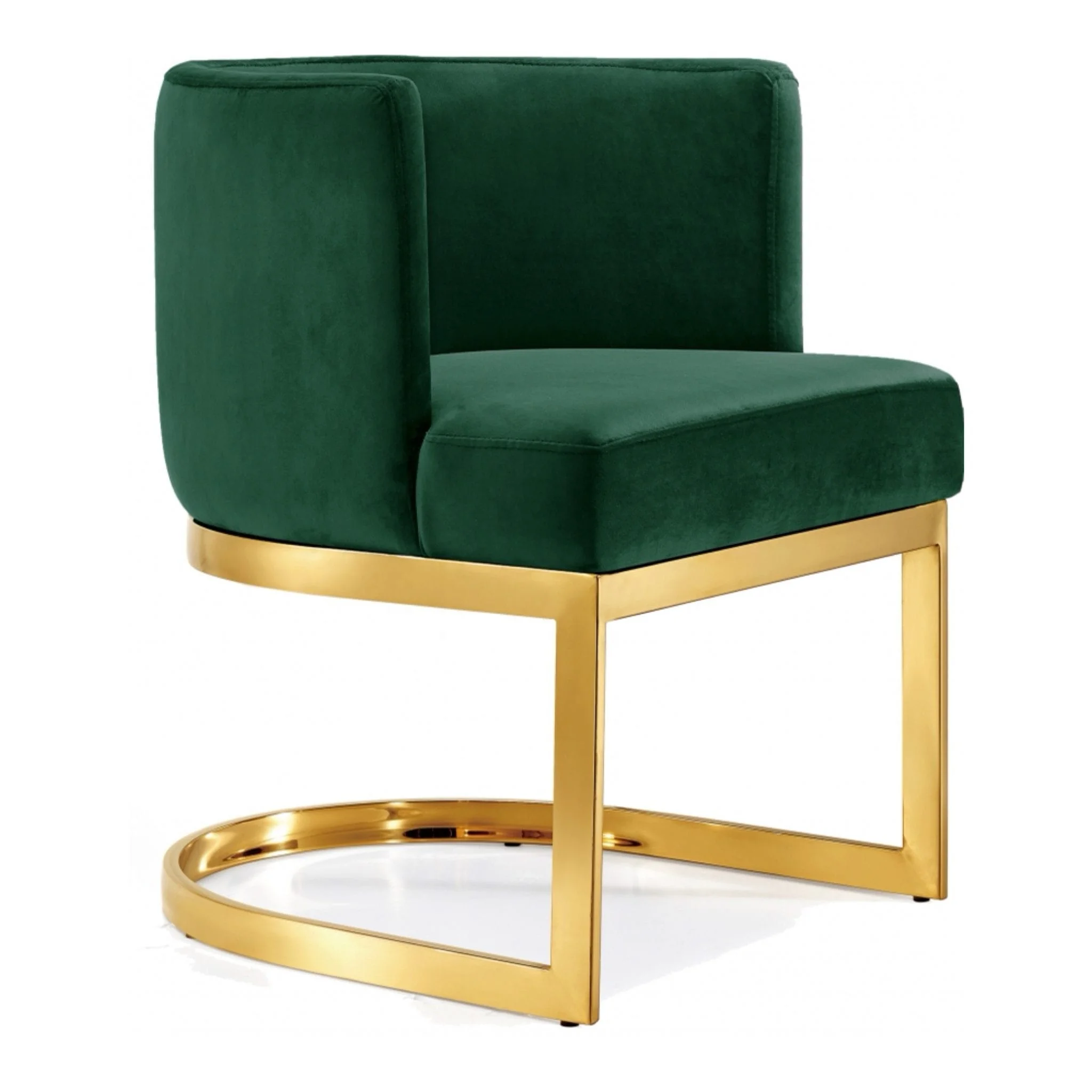 
 Современный обеденный стул из нержавеющей стали с мягким подлокотником в золотом цвете   (62035284398)