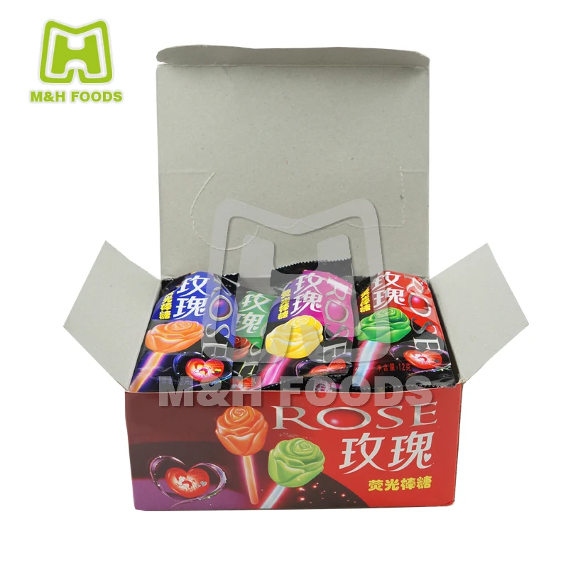 Rose Fruity Fluorescence Lollipop Candy