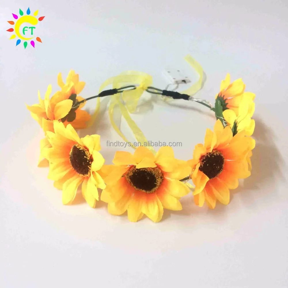 2023 Light up LED Flower Crown Headband Wedding Garland Flower Wreath
