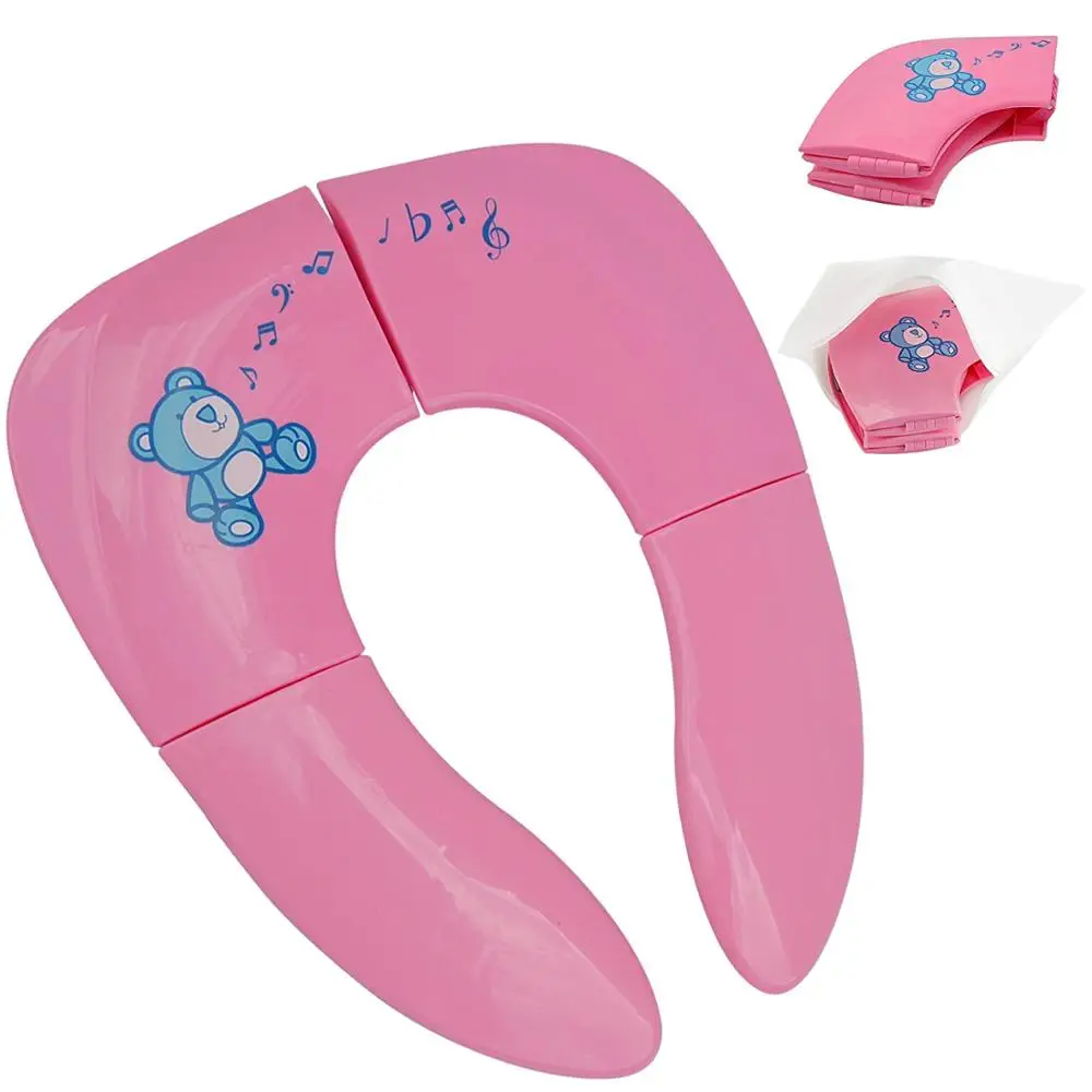 Travel Folding Silicone Portable Potty Non Slip Silicone Pads Training Toilet Seat Cover Liner