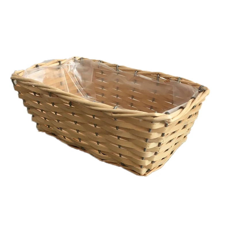 Willow Craft Metal Frame Basket Wicker Garden Rattan Pot For Flower Plant Pot