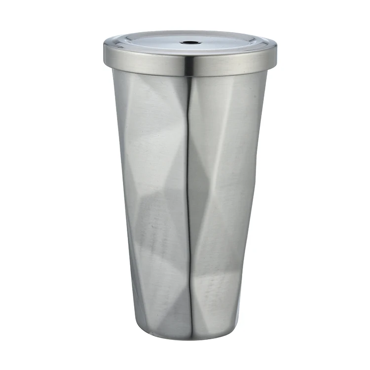 Double wall stainless steel tumbler with lid customized logo stainless steel straw coffee mug factory price wholesale