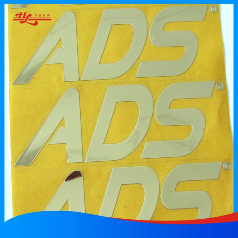 Custom Adhesive Metal Nickel Electroplating Label Nickel Logo Electroform Nickel Stickers