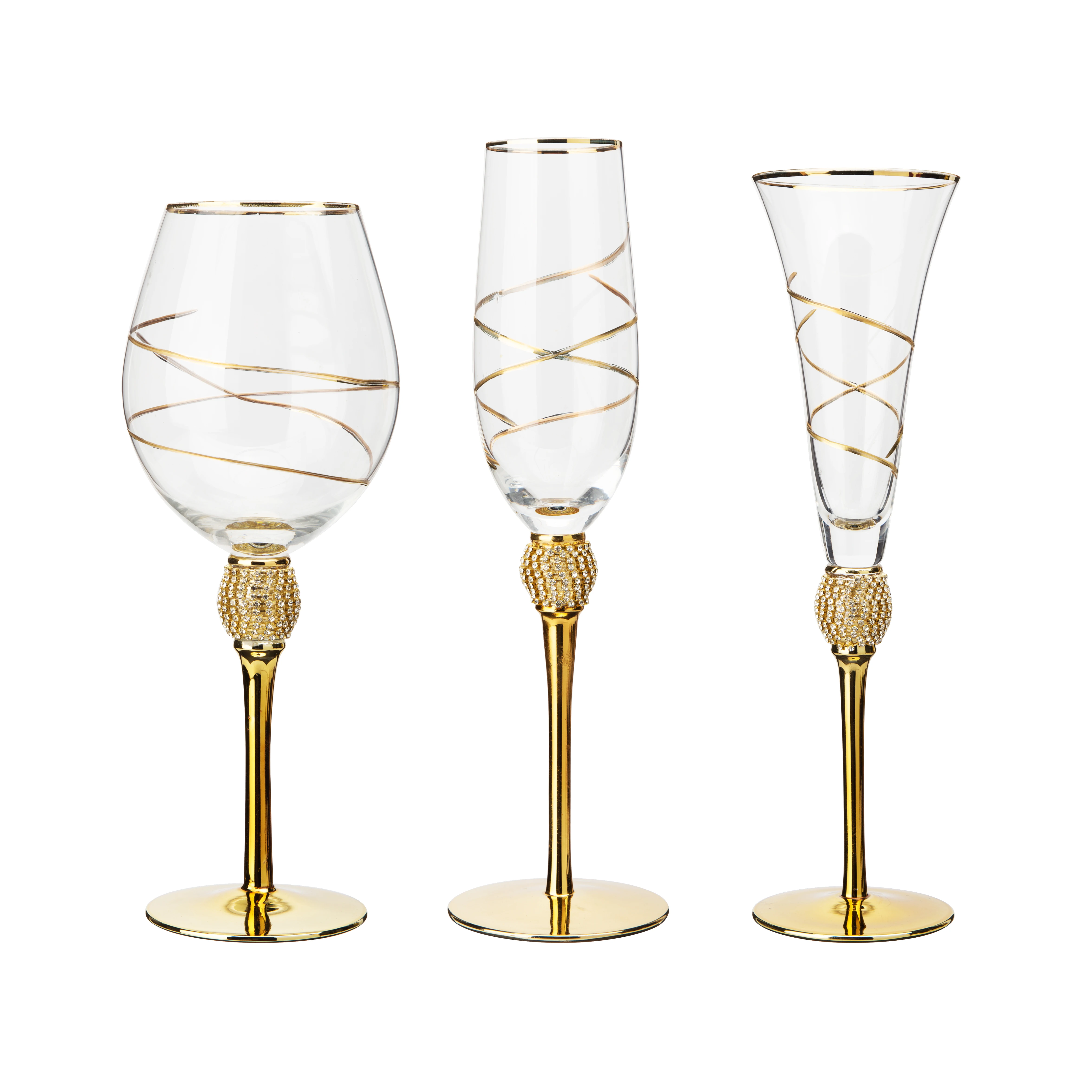 Raymond Wholesale gold rim Handmade diamonds ball   Red Wine Glass Goblet