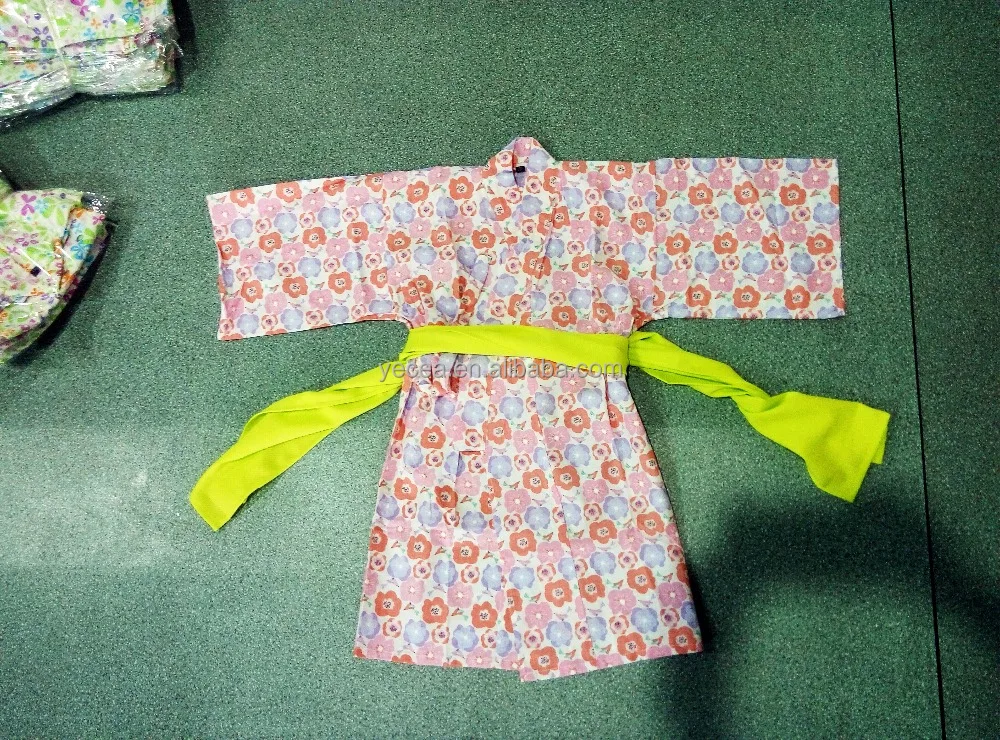 
Japanese Summer 100%cotton Cute Kimono Kids Yukata twinset bath robe flower customize ethnic costume performance wear 