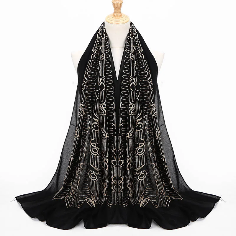 Wholesale Tudung Muslim Jilbab 2018 Embroidery Polyester Hijab Scarf  Shawls