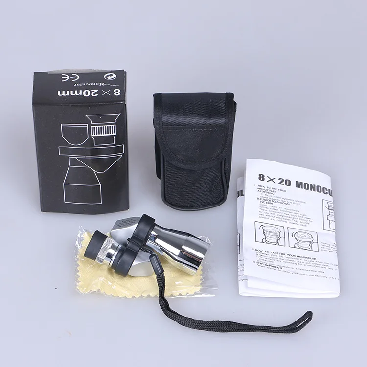 Карманный миниатюрный угловой оптический Монокуляр высокой четкости 8x20 мм ультра-прозрачный и яркий визуальный подходит для научных работников