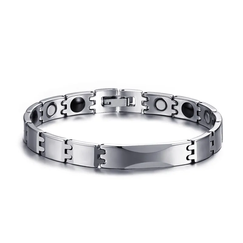 
IP silver plating high polished magnetic tungsten health bracelet for women 