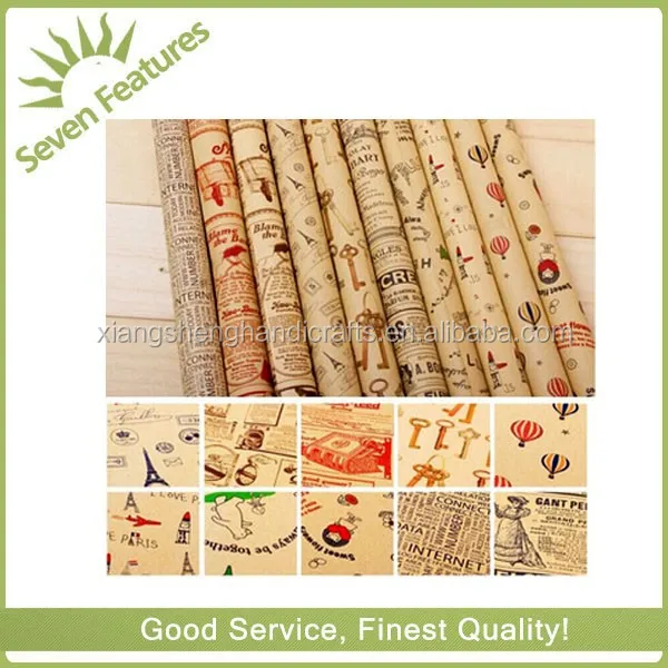 
printed wrapping paper for 2015 valentines day Gift wrapping packaging paper custom printed kraft wrapping rolling paper 