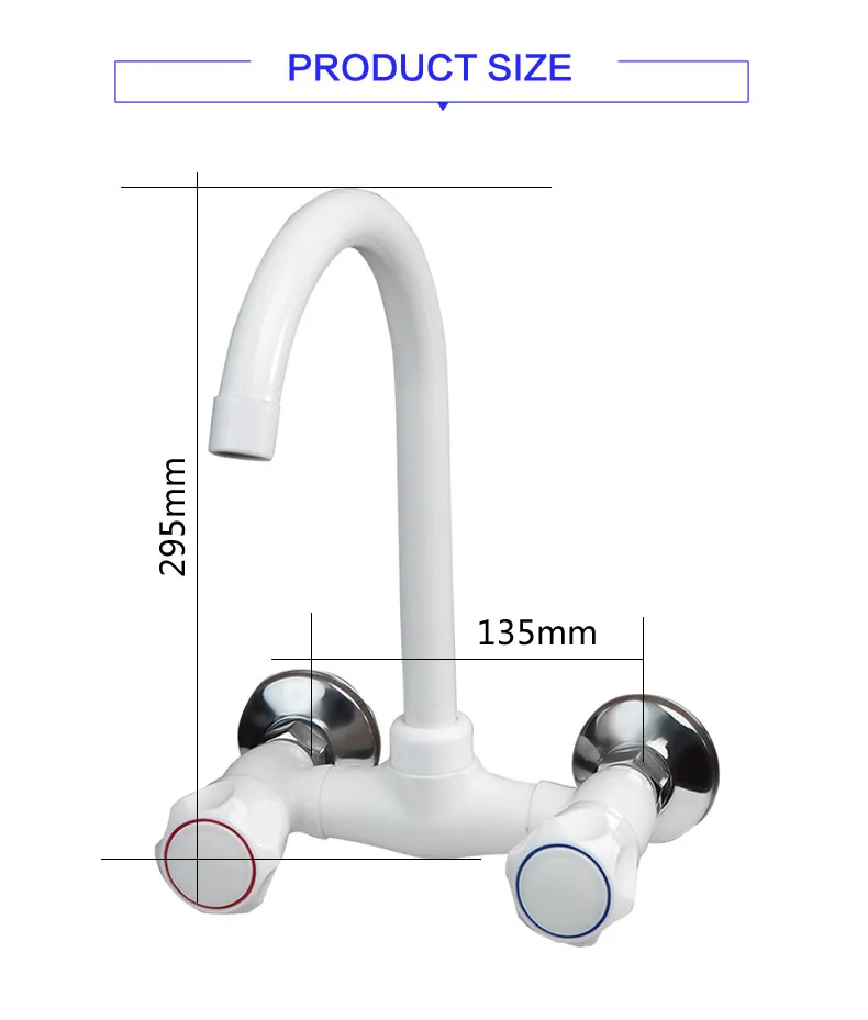 
white PPR material double handle cold and hot water bath room plastic faucet 