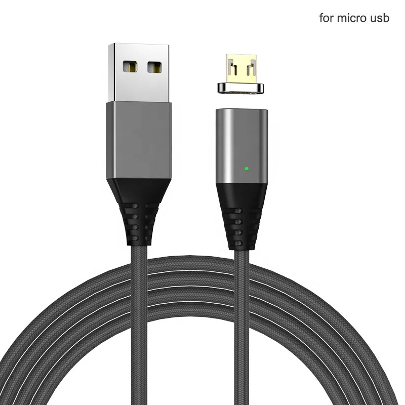 Fast Charging Magnetic Micro Usb Cable Led 2.4 A For Samsung Mobile Phone