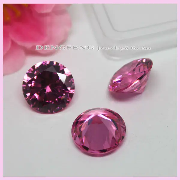 2013 горячая продажа 5mm круглые камни розовый cz