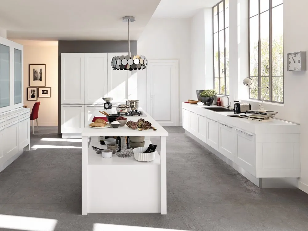 American Classic Design Custom Solid Wood White Shaker Style Modular Kitchen Cabinet