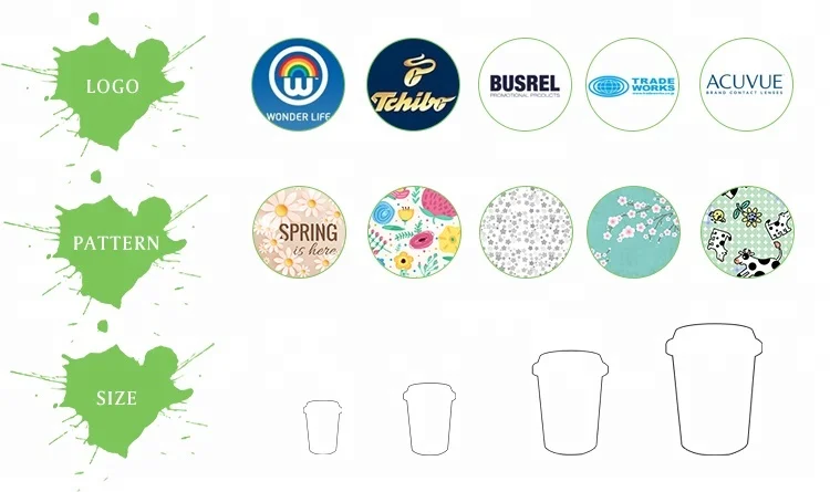 Reusable Custom Cups Eco Friendly Biodegradable Bamboo Cup Bamboo Fiber Coffee Cups