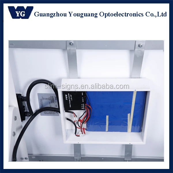 Outdoor solar power edgelit led advertising light box