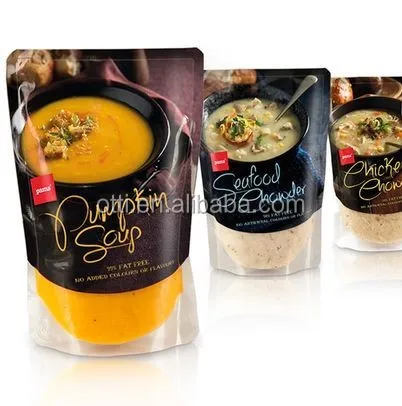 
2018 fast delivery custom frozen food packaging for seafood soup 
