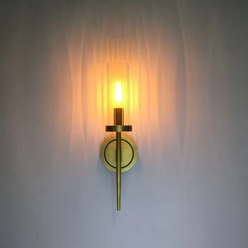 Hot sale antique brass hotel glass wall scone lights
