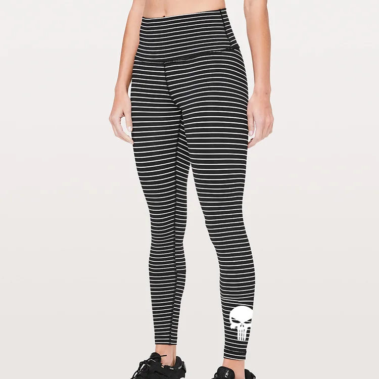 Womens yoga pants fitness The Punisher Skull printed high waisted workout leggings