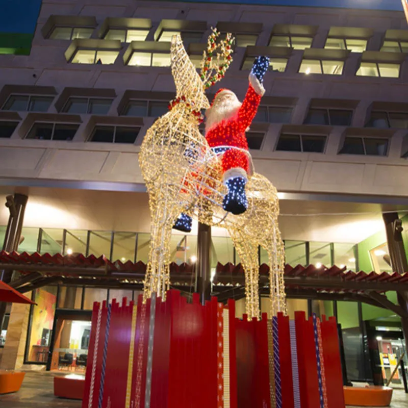 Giant LED reindeer for outdoor life size christmas decorative deer for commercial holiday light displays