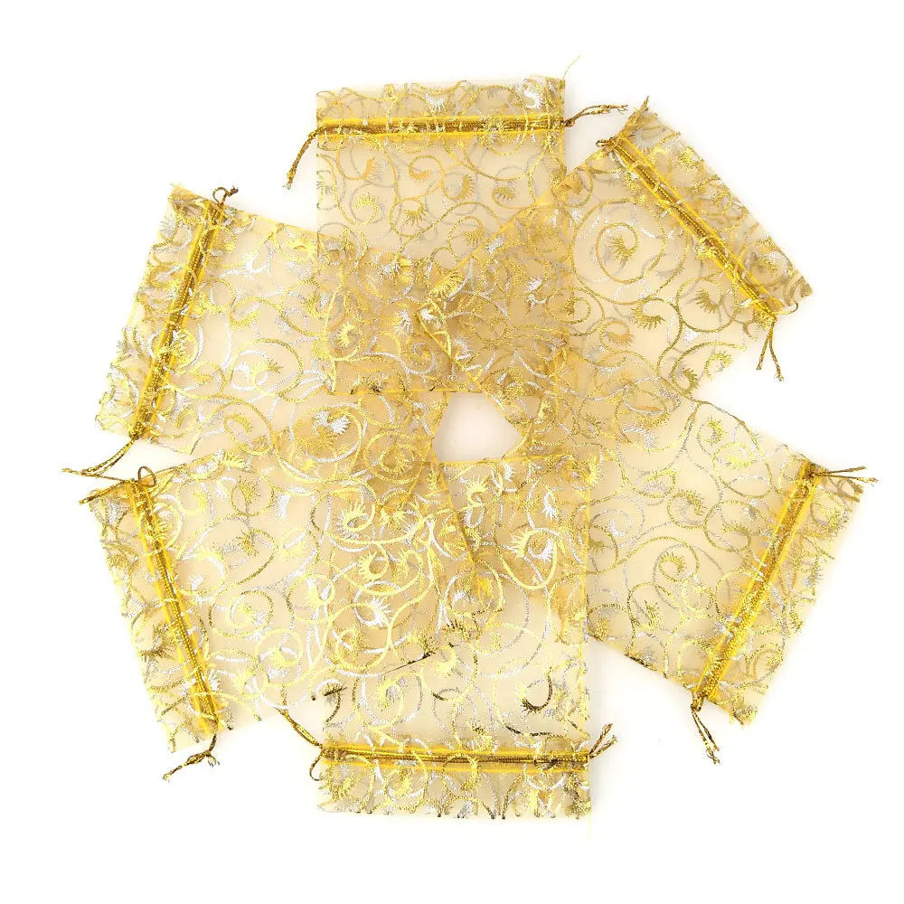 9x12cm Jewelry Packaging Drawable Organza Bags, Wedding Gift Pouches,Jewelry Packing Drawstring Bag