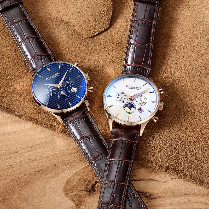 Мужские часы DFSL303, светящиеся в темноте, водонепроницаемые автоматические часы, деловые часы