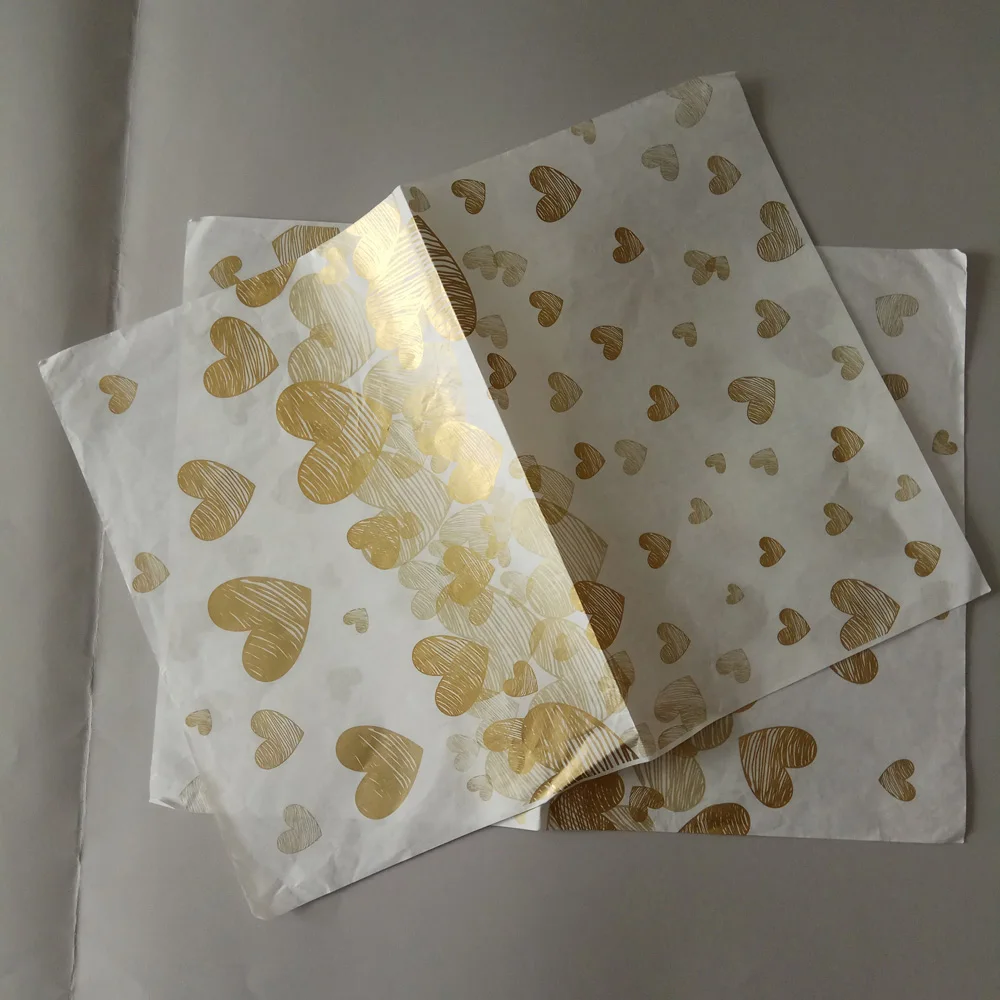 
Custom logo printed tissue wrapping paper with gold or sliver logo 