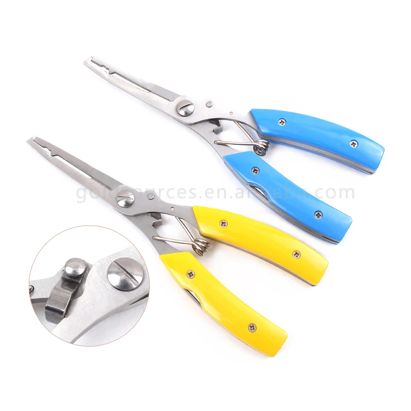 Professional Multi Function Fishing Accessories Scissors Plastic Handle Fishing Pliers Tools