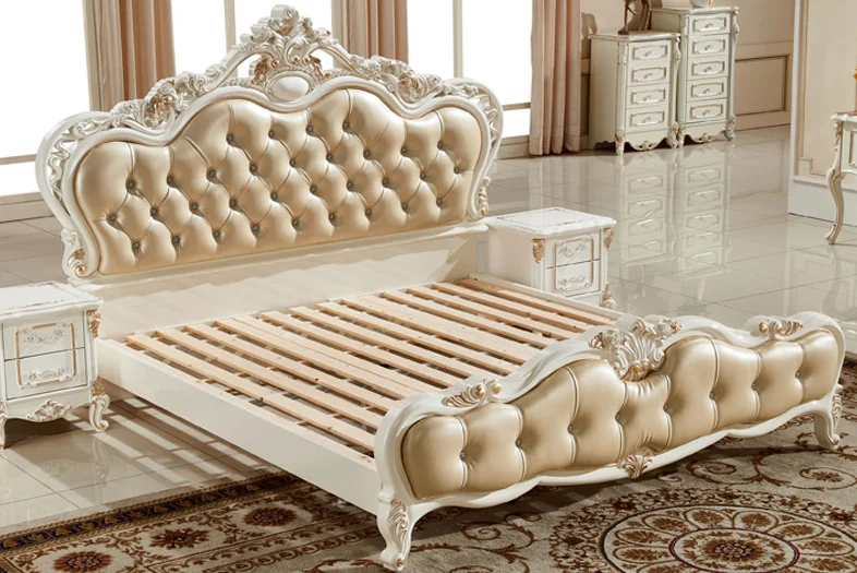 King/queen size two people European style bed set with mattress