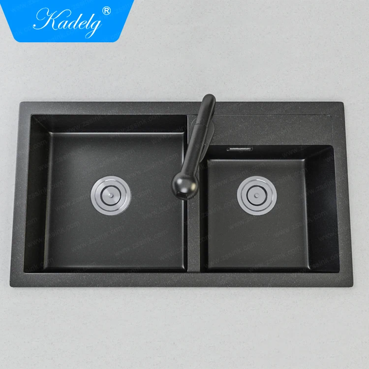 Family solid surface double kitchen sinks with reasonable price