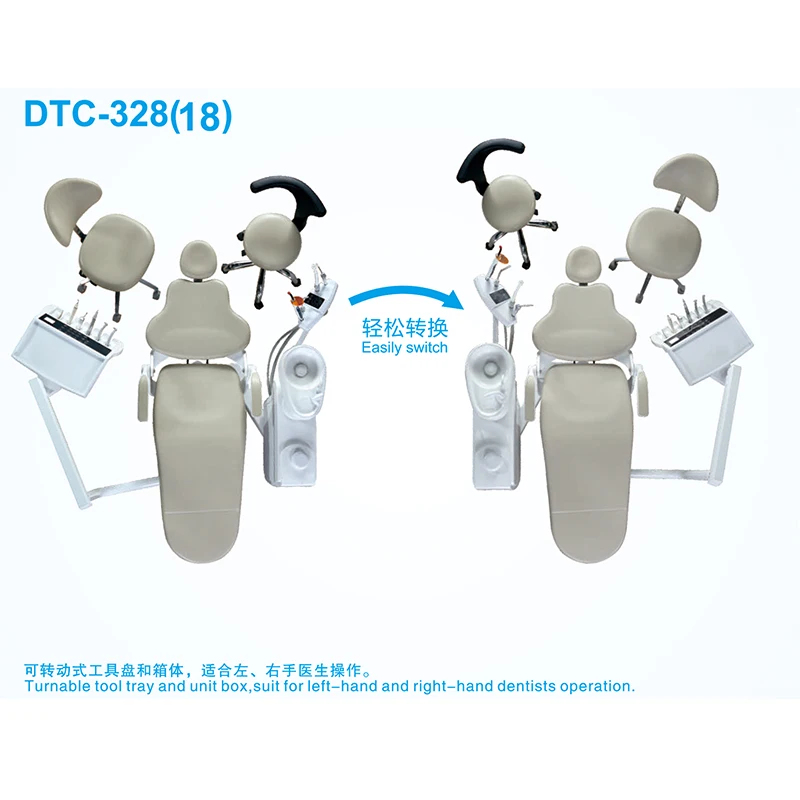 Excellent Luxury Dental Units with Turn-able Left and Right Hand Operation Dental Chairs