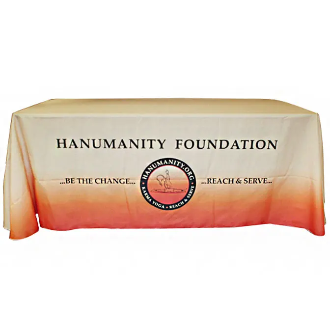 Trade Show Table Runner Skirt Throw Promotional Printed Draped Cover Cloth Shop Fabric Custom Polyester Close Back Openback 6ft