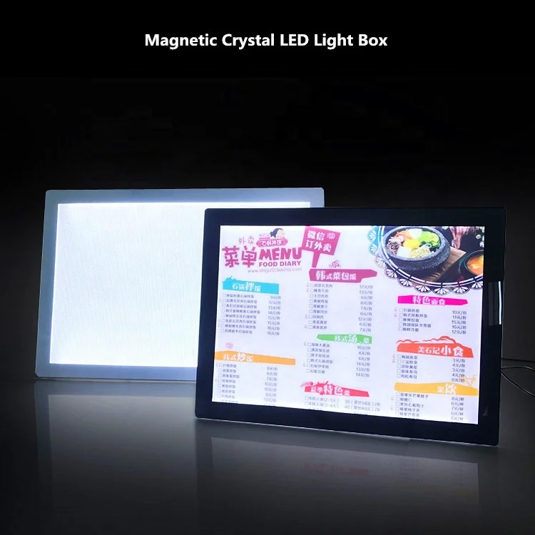 Acrylic Panel Edge-lighted Table Stand Led Crystal Light Box for Menu Display