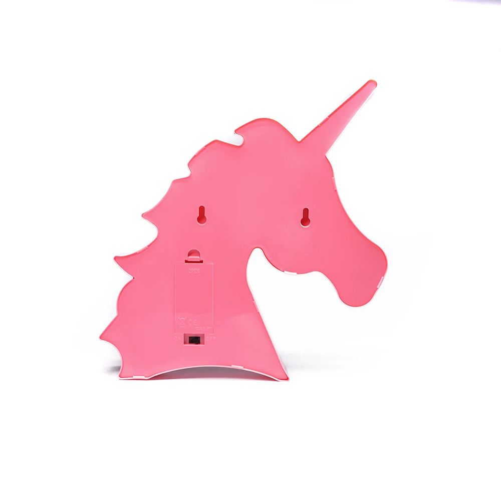 Hot Sales Holiday Gifts Lamp Pink Unicorn Shaped Popular Battery Operated Led Night Light For Home Decoration Sign