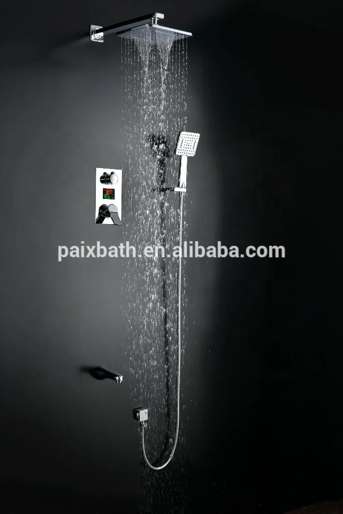 
Top sale brass surface mounted temperature display shower faucet panel 