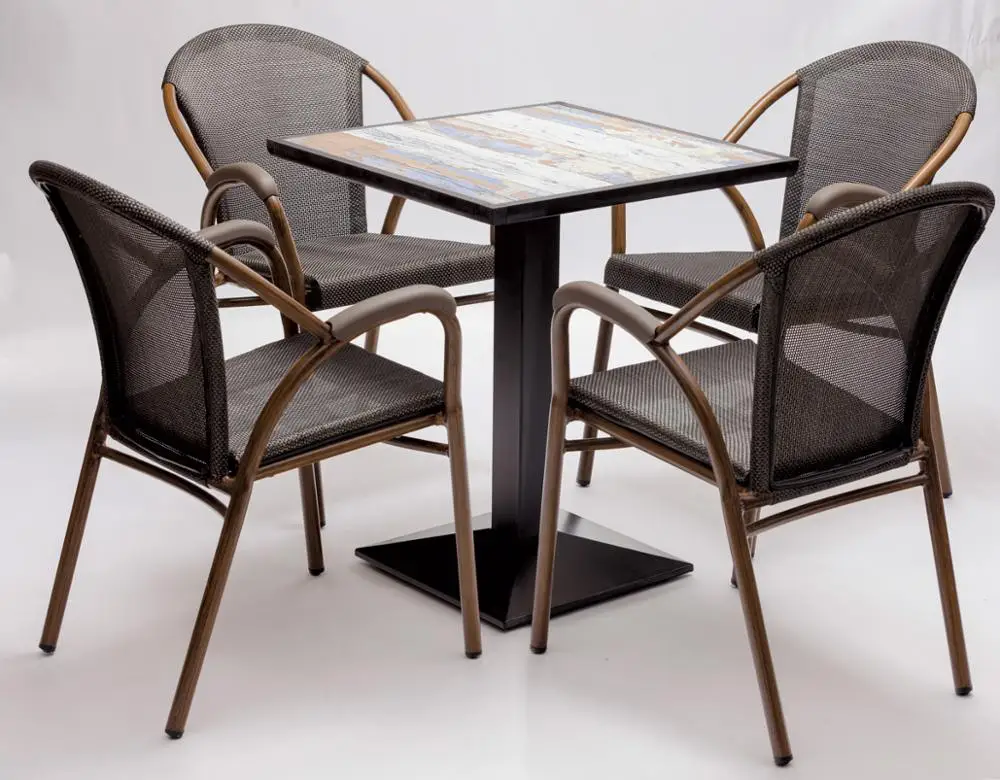 Factory direct high quality aluminium textile handle chairs Aluminium fabric chairs Garden balcony chairs with handles