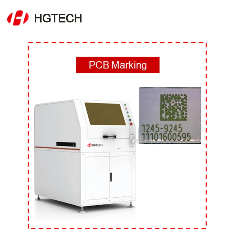 HGTECH Automatic color pcb laser marking machine