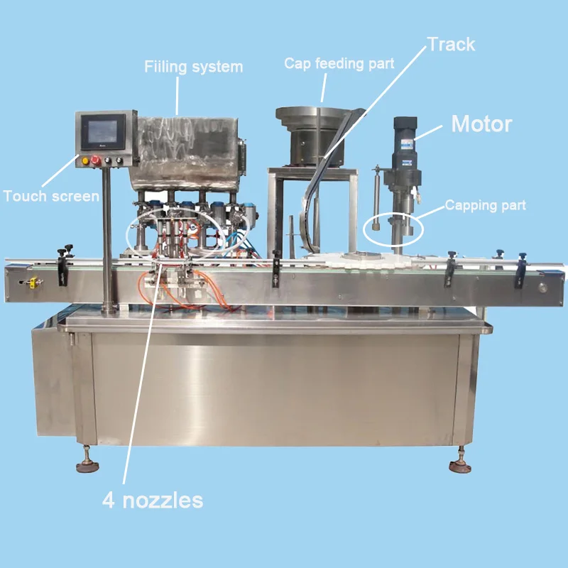 YMF4C1 Shanghai factory Automatic jam honey filler jar bottle cup filling capping machine