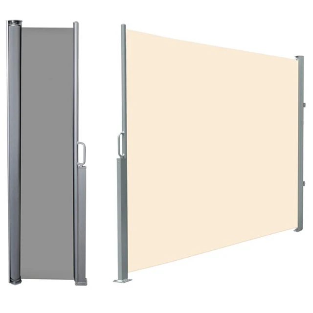 
Retractable Folding Screen Privacy Divider with Steel Pole, Side Awning 