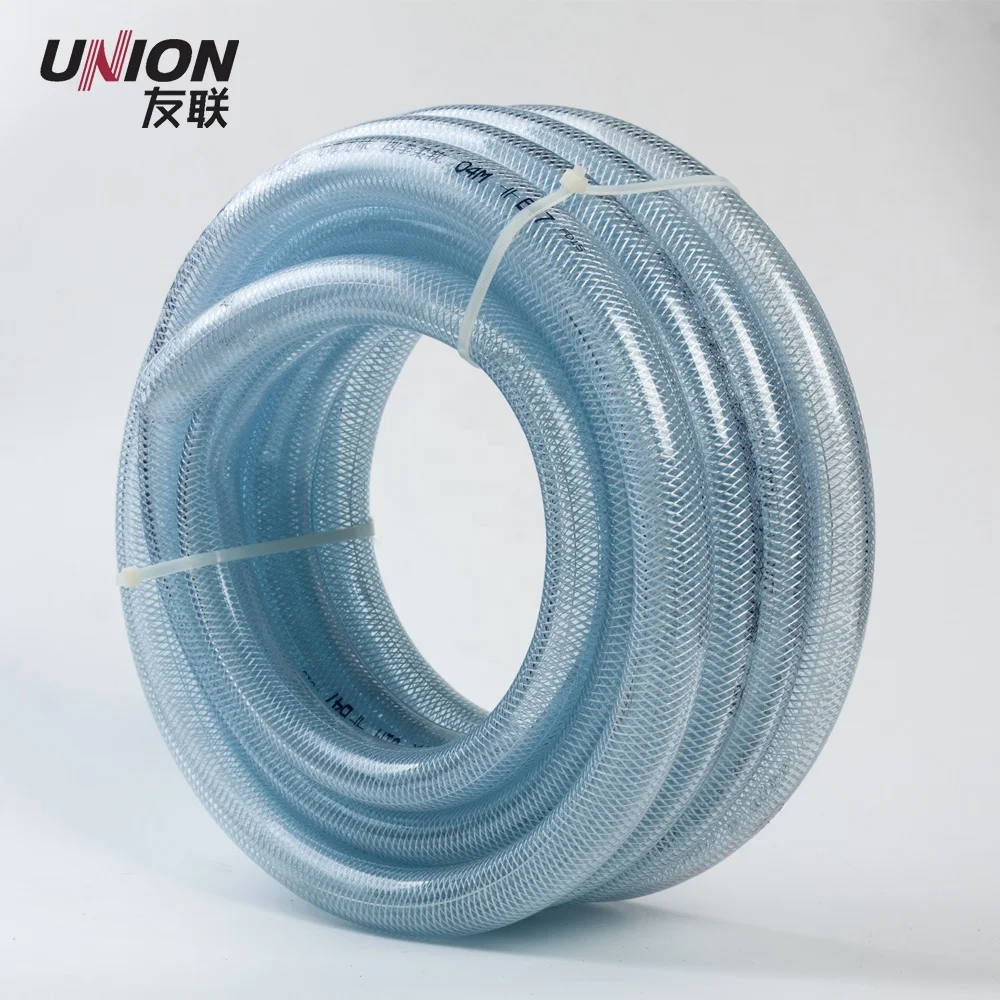 Blue  Nylon Braided PVC Hose, PVC Transparent Hose, Non-toxic Plastic Fibre Reinforced Tube