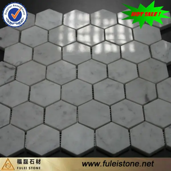 natural carrara white honey comb mosaic