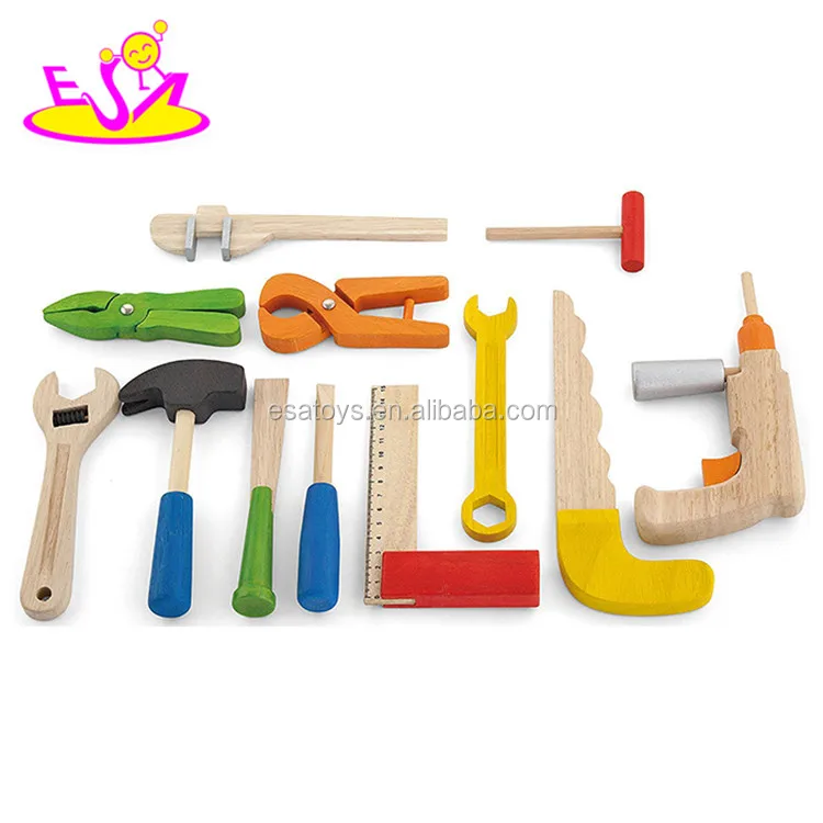 Hot sale preschool toy wooden kids tool kit best design diy wooden kids tool kit W03D018