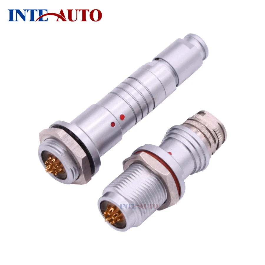 Distributor connector metal 1F series multipole male female plug recetacle push pull connectors