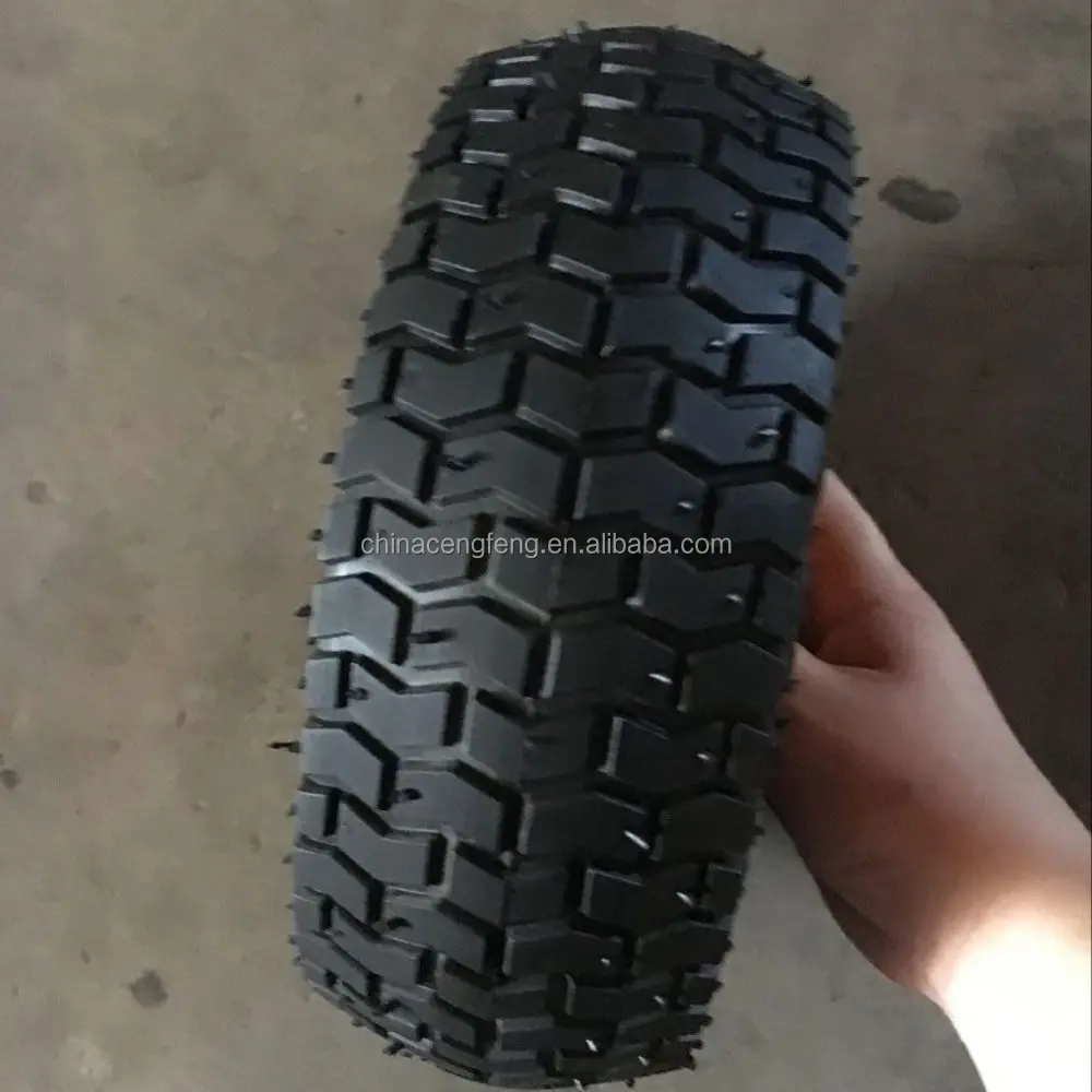 
pneumatic rubber wheel 10x4.00-4 inflatable wheel turf pattern 