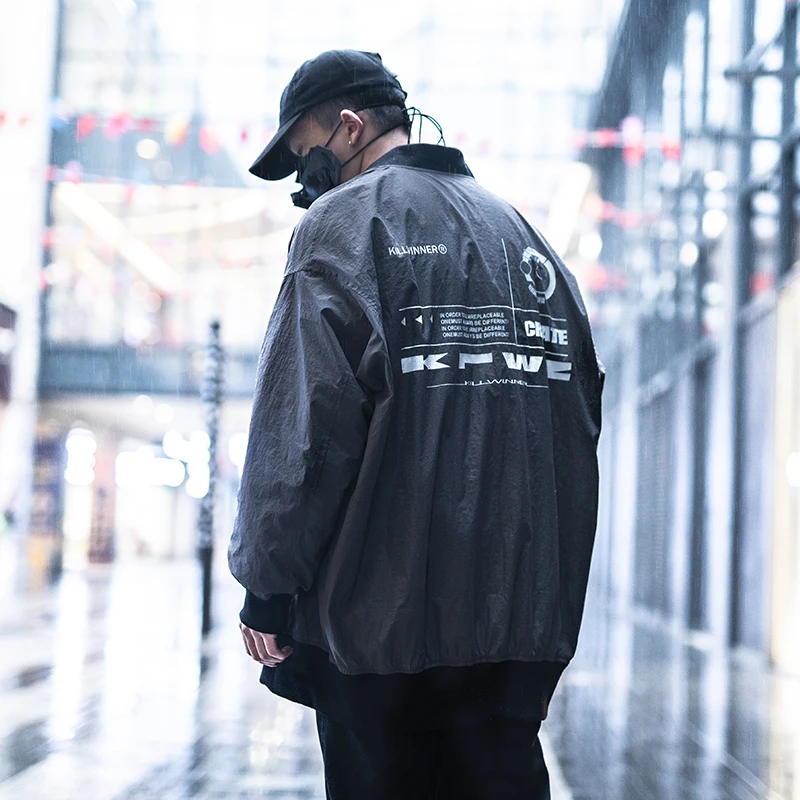 Killwinner spring and autumn coat air force tops trend brand men original design street print loose reversible pilot jacket