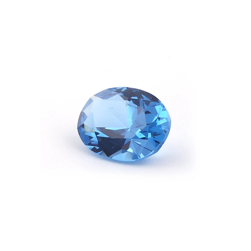 Loose Gems Synthetic Gemstone Sapphire  119# Oval Spinel Blue Gemstone  For Sale