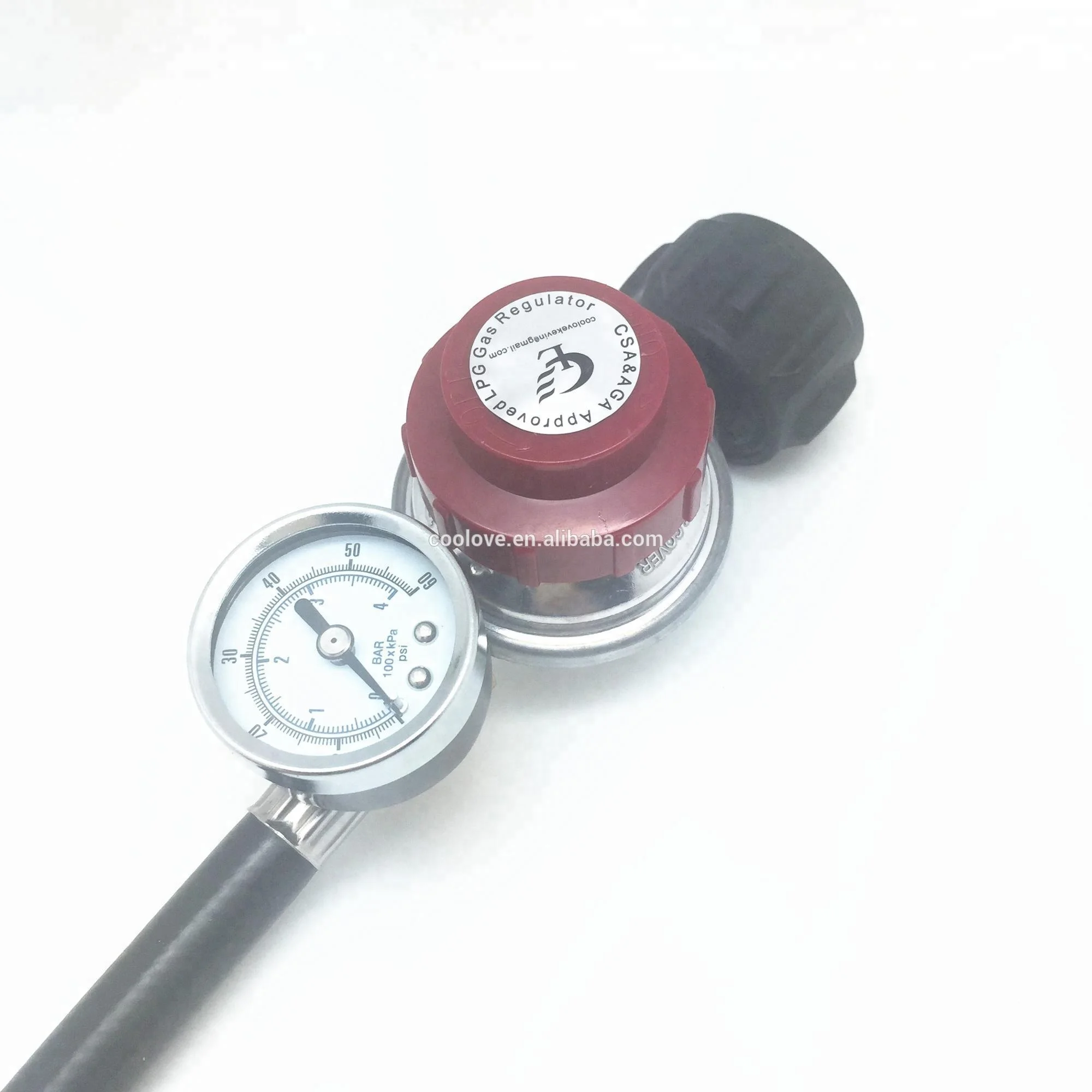 high pressure lp gas regulator with stainless steel braided hose