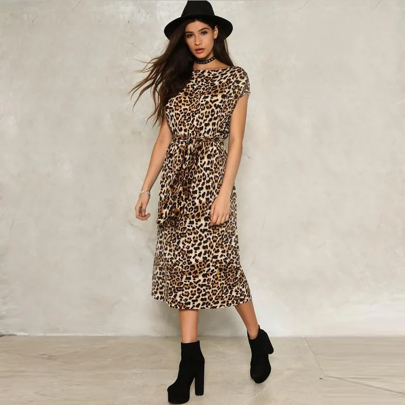 Fashion Tiger Animal printed long dresses from Guangzhou Factory