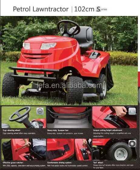 
17.5hp ride on mower CE approved tractor mower with grass catcher riding lawn mower 