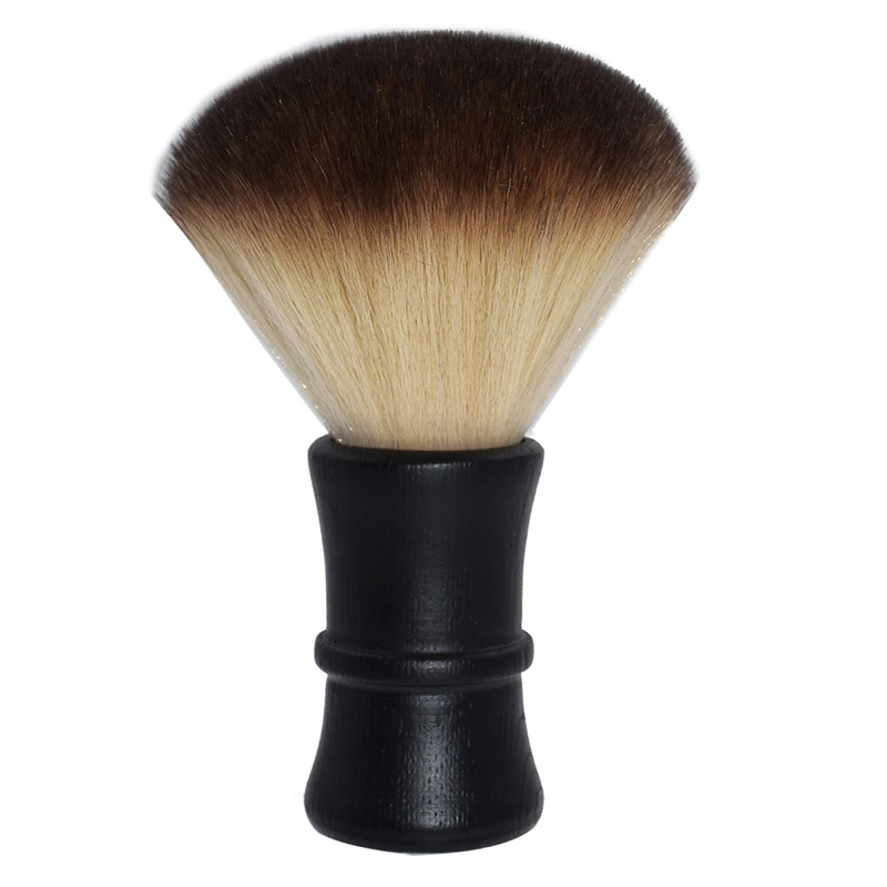Amazon hot sale wooden handle hair cleaning brush for barber station neck  duster and neck brush