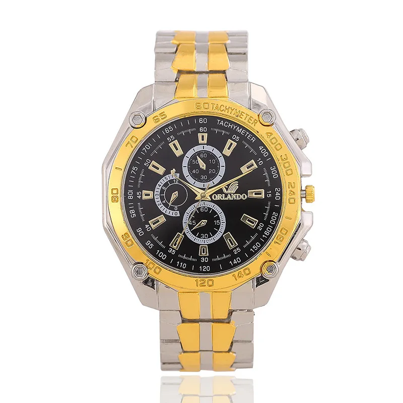 2017 New Quartz watches men Luxury Brand ORLANDO Colors Stainless Steel Business clock gentlemen casual and fashion wristwatch